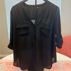 Torrid Black Sheer Blouse